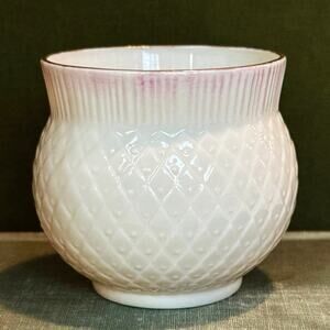 Belleek Mini Vase • Thistle Motif • 2001 • Gold “m” • 2.75”